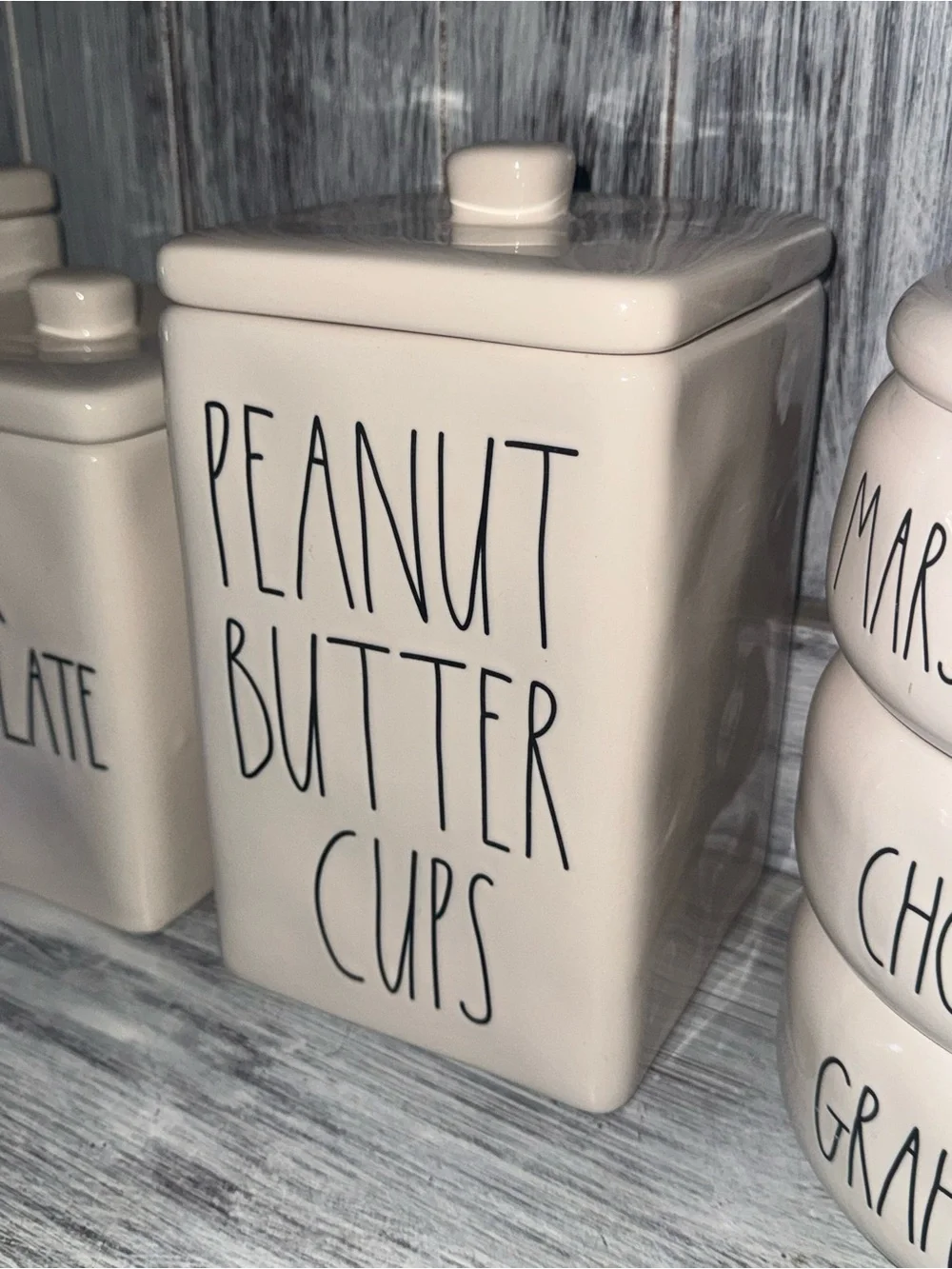 Ceramic Peanut Butter Cups Canister - RAE DUNN